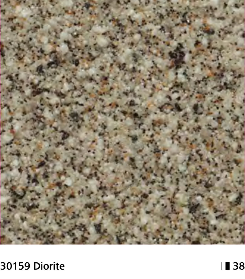 Sto Granitex close-up showing stucco texture in Diorite colour, code 30159