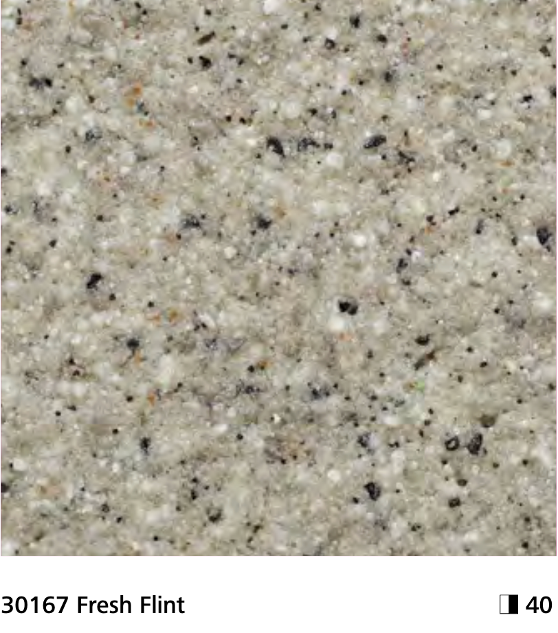 Sto Granitex close-up showing stucco texture in Fresh Flint colour, code 30167