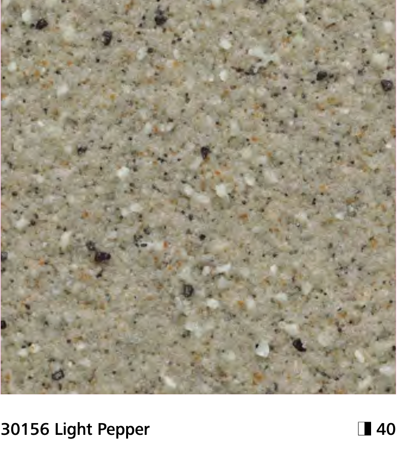 Sto Granitex close-up showing stucco texture in Light Pepper colour, code 30156