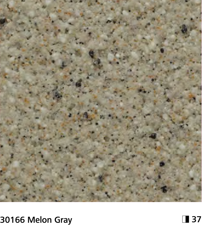 Sto Granitex close-up showing stucco texture in Melon Gray colour, code 30166