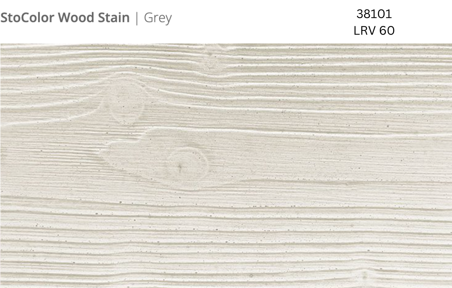 Close-up of Stocast wood with Stocolor woodstain in Grey colour, code 38101, showing textured wood finish