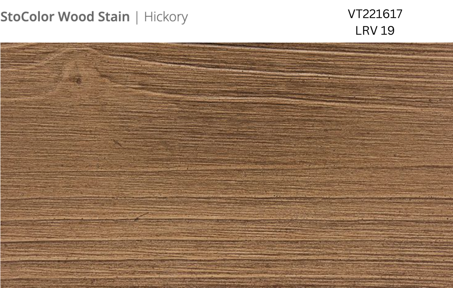 Close-up of Stocast wood with Stocolor woodstain in Hickory colour, code VT221617, showing textured wood finish