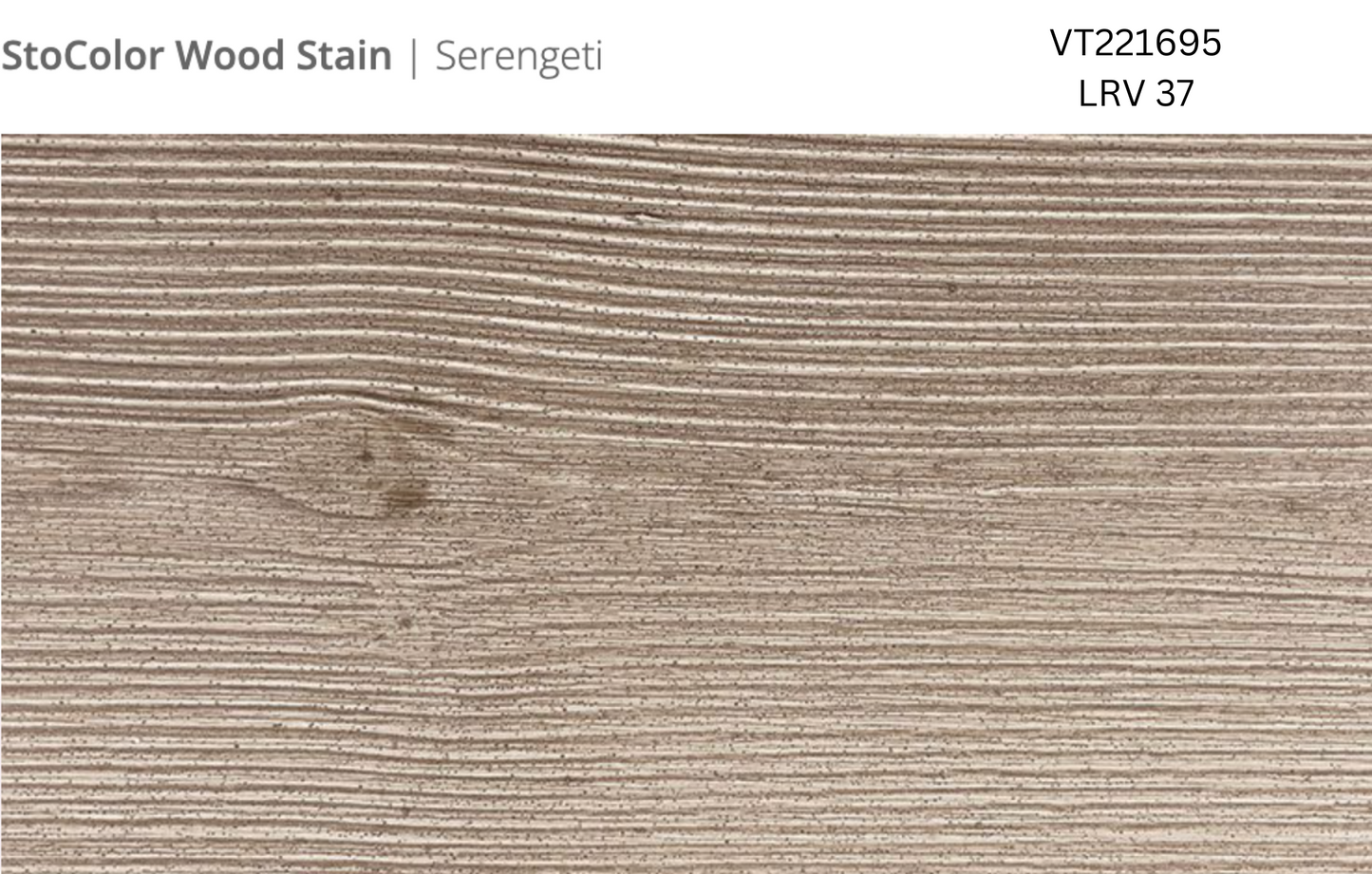 Close-up of Stocast wood with Stocolor woodstain in Serengeti colour, code VT221695, showing textured wood finish