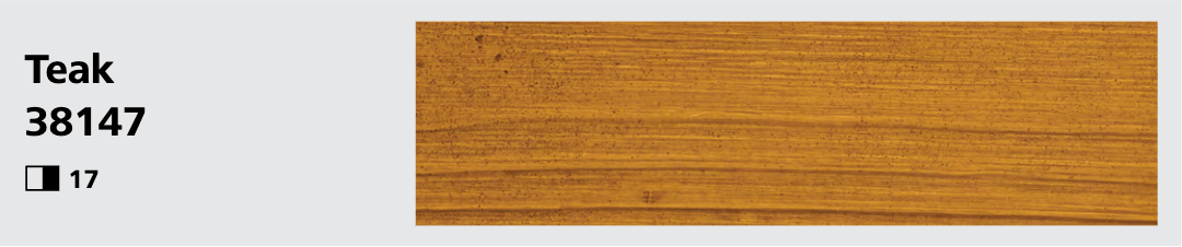 Stocast wood with Stocolor woodstain Teak close-up showing textured wood finish, colour code 38147