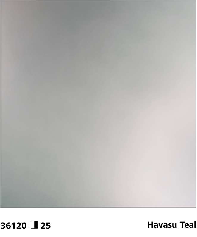 StoColor Metallic Topcoat close-up showing Havasu Teal colour, code 36120, with reflective stucco finish