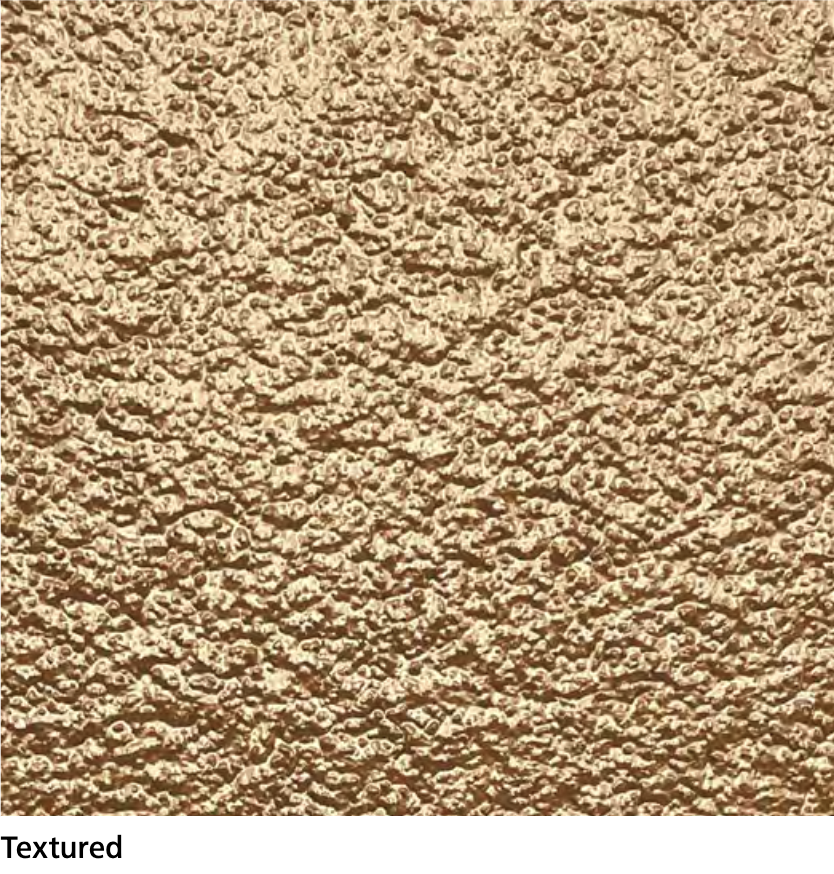 StoColor Metallic Topcoat close-up over heavily textured surface with pronounced reflective stucco finish