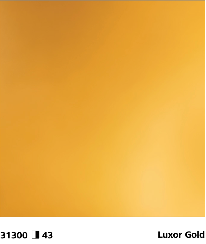 StoColor Metallic Topcoat close-up showing Luxor Gold colour, code 31300, with reflective stucco finish