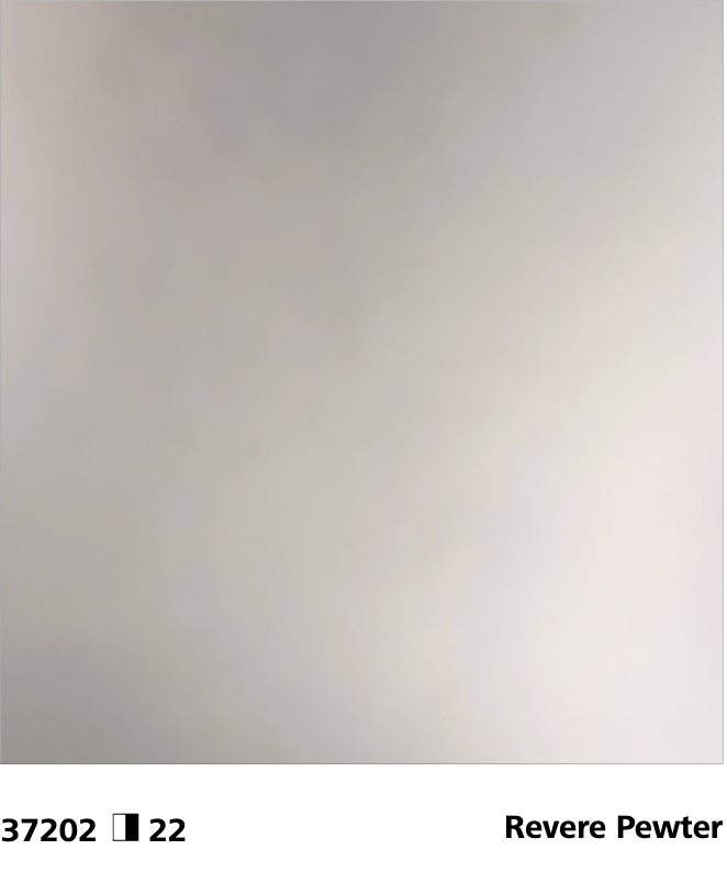 StoColor Metallic Topcoat close-up showing Revere Pewter colour, code 37202, with reflective stucco finish