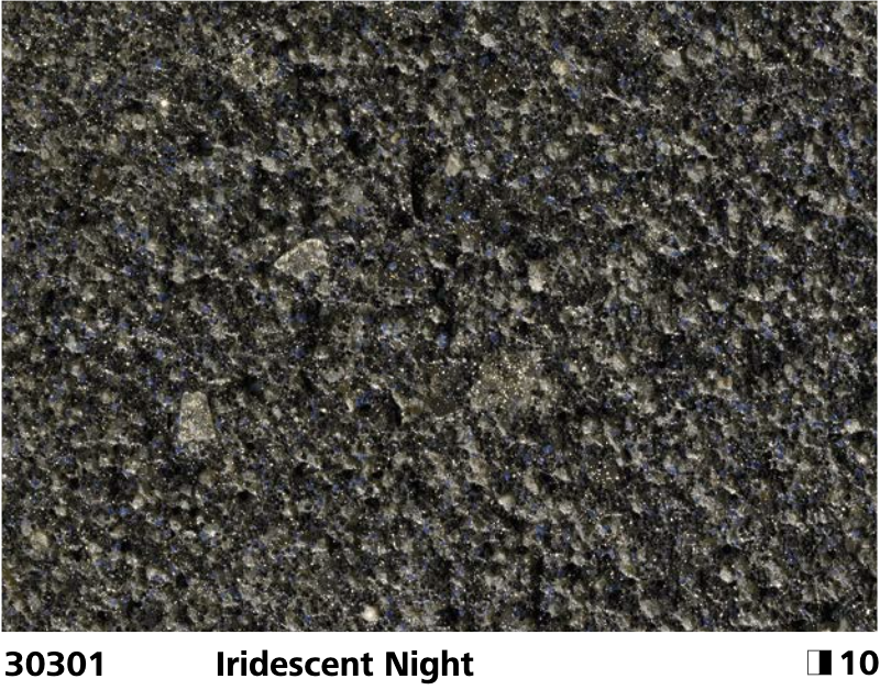 Close up of Stocreativ Lux specialty finish in Iridescent Night colour, code 30301, showing shimmering texture and colour details