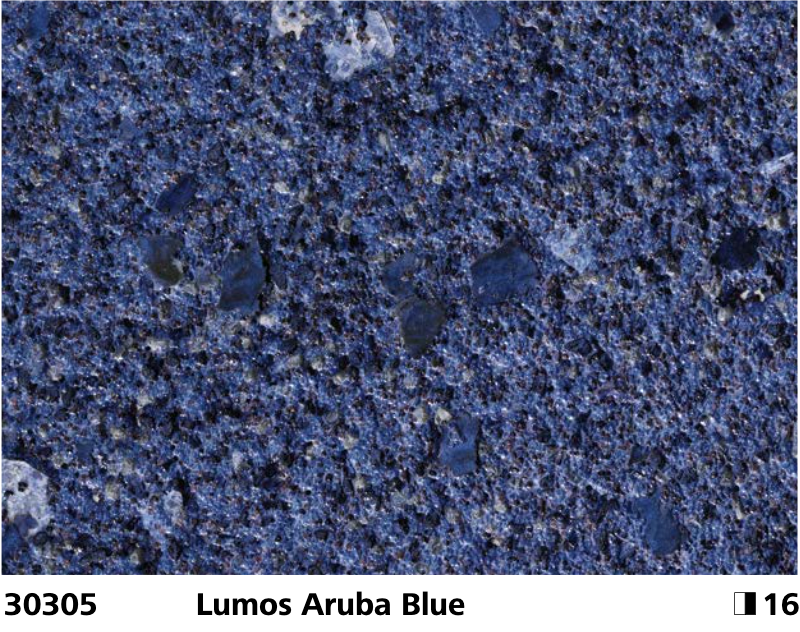 Close up of Stocreativ Lux specialty high-end finish in Lumos Aruba Blue colour, code 30305, showing texture and colour details