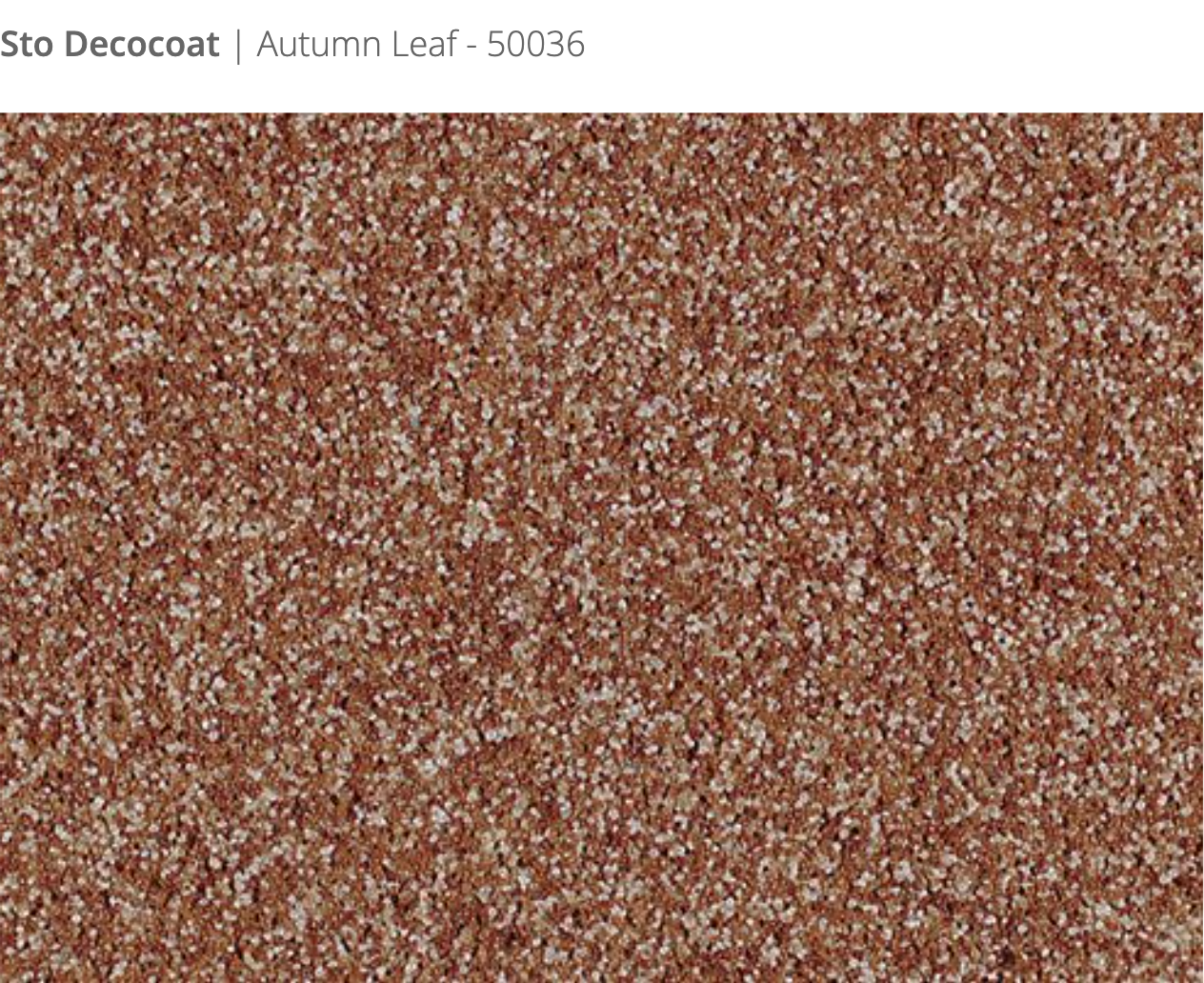 Sto Decocoat exterior finish Autumn Leaf close-up showing textured finish, colour code 50036