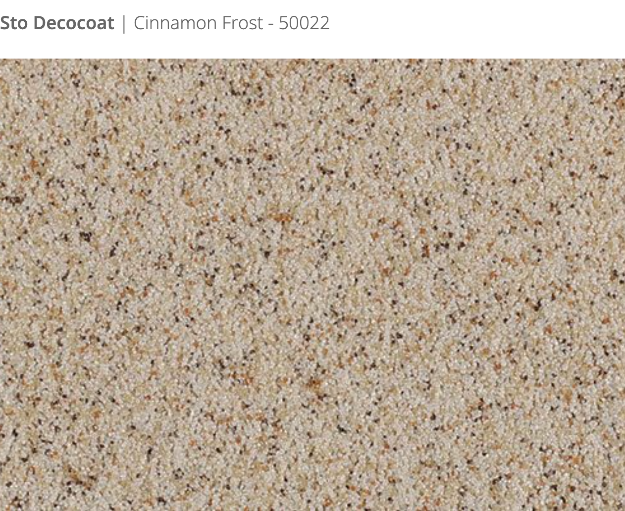 Sto Decocoat exterior finish Cinnamon Frost close-up showing textured finish, colour code 50022