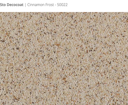 Sto Decocoat exterior finish Cinnamon Frost close-up showing textured finish, colour code 50022
