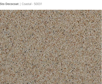 Sto Decocoat exterior finish Coastal close-up showing textured finish, colour code 50031