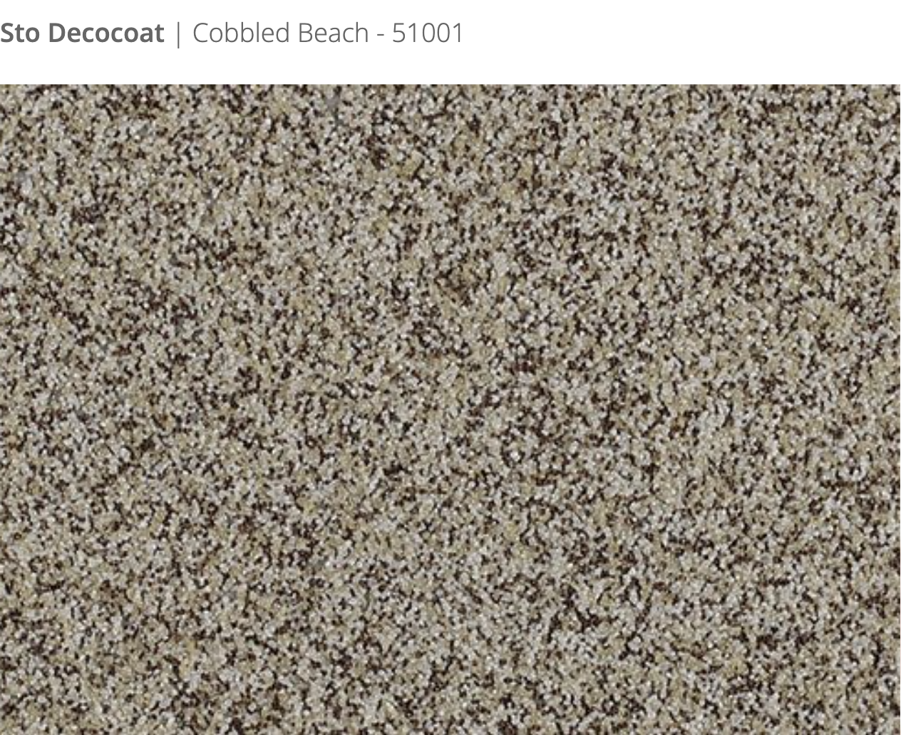 Sto Decocoat exterior finish Cobbled Beach close-up showing textured finish, colour code 51001