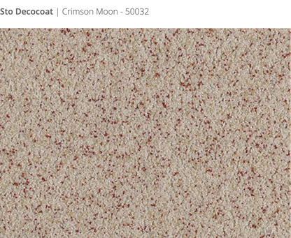Sto Decocoat exterior finish Crimson Moon close-up showing textured finish, colour code 50032