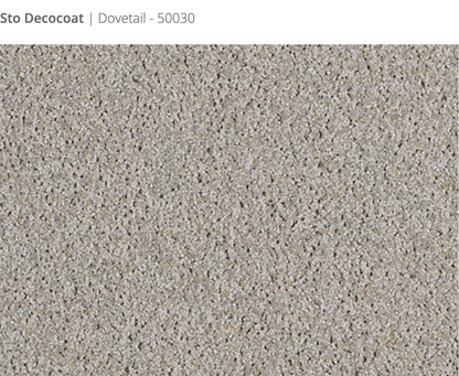 Sto Decocoat exterior finish Dovetail close-up showing textured finish, colour code 50030