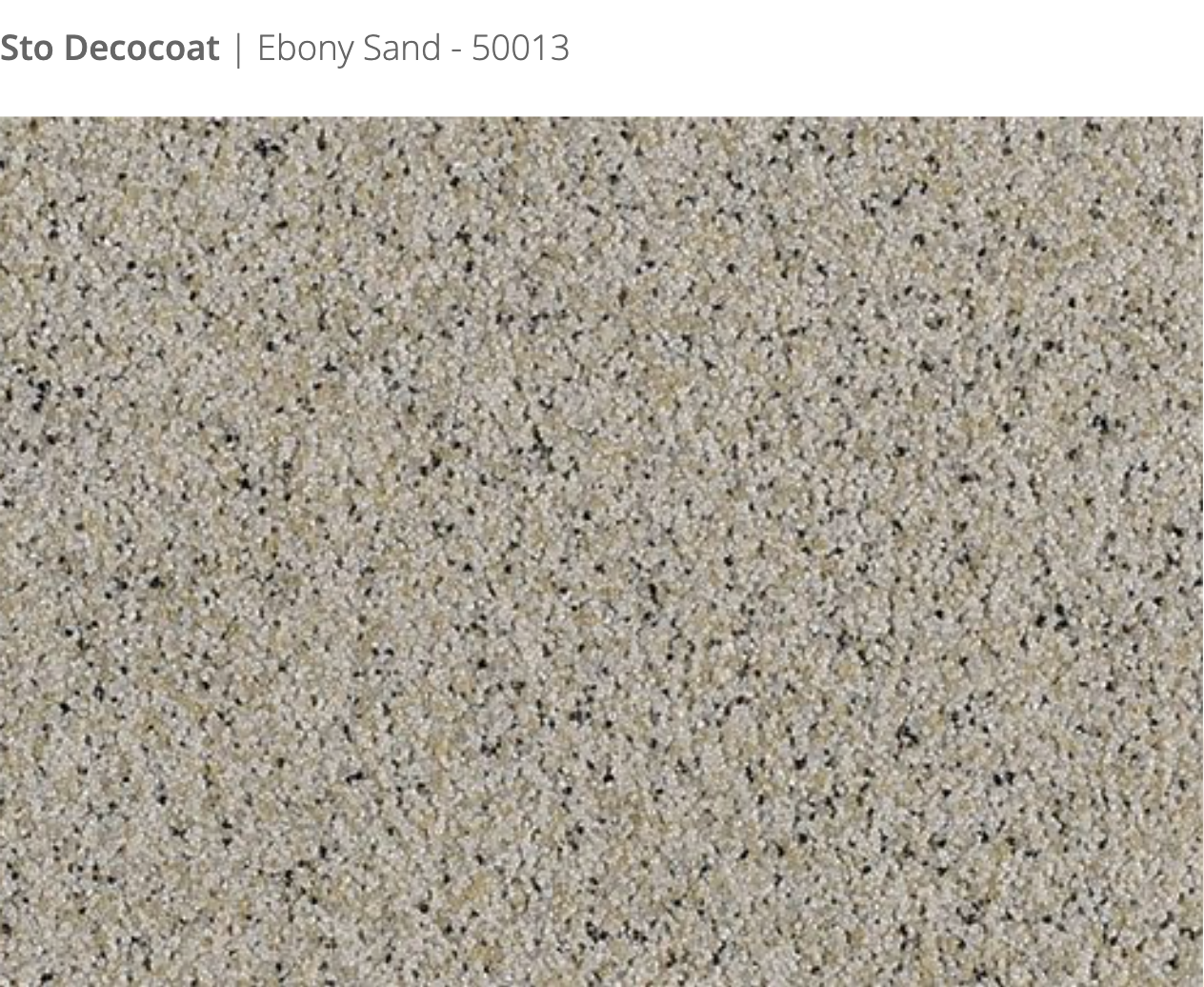Sto Decocoat exterior finish Ebony Sand close-up showing textured finish, colour code 50013