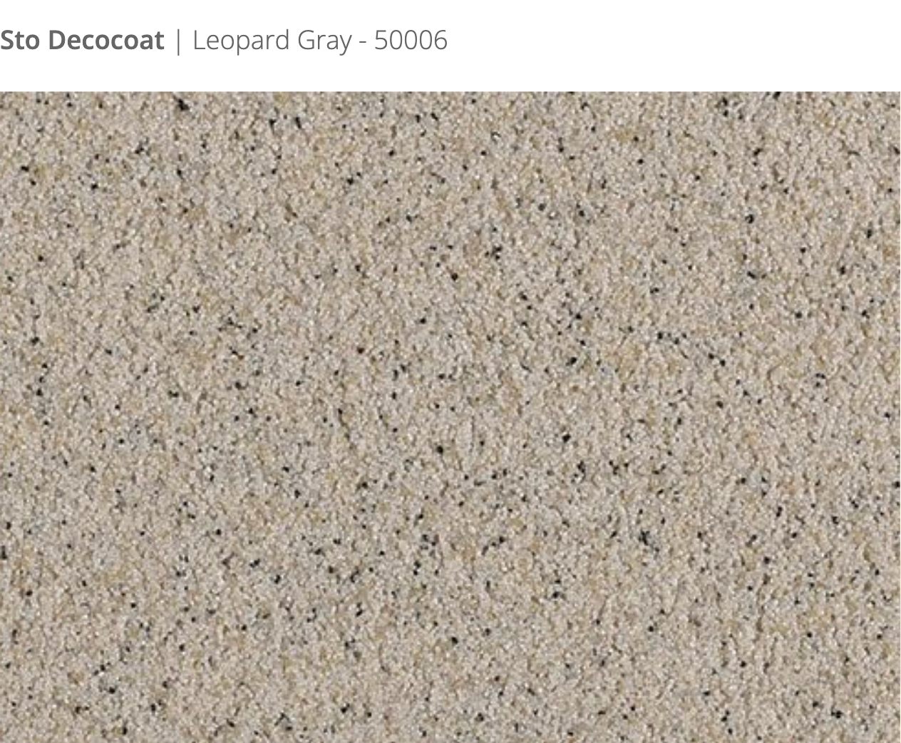 Sto Decocoat exterior finish Leopard Gray close-up showing textured finish, colour code 50006