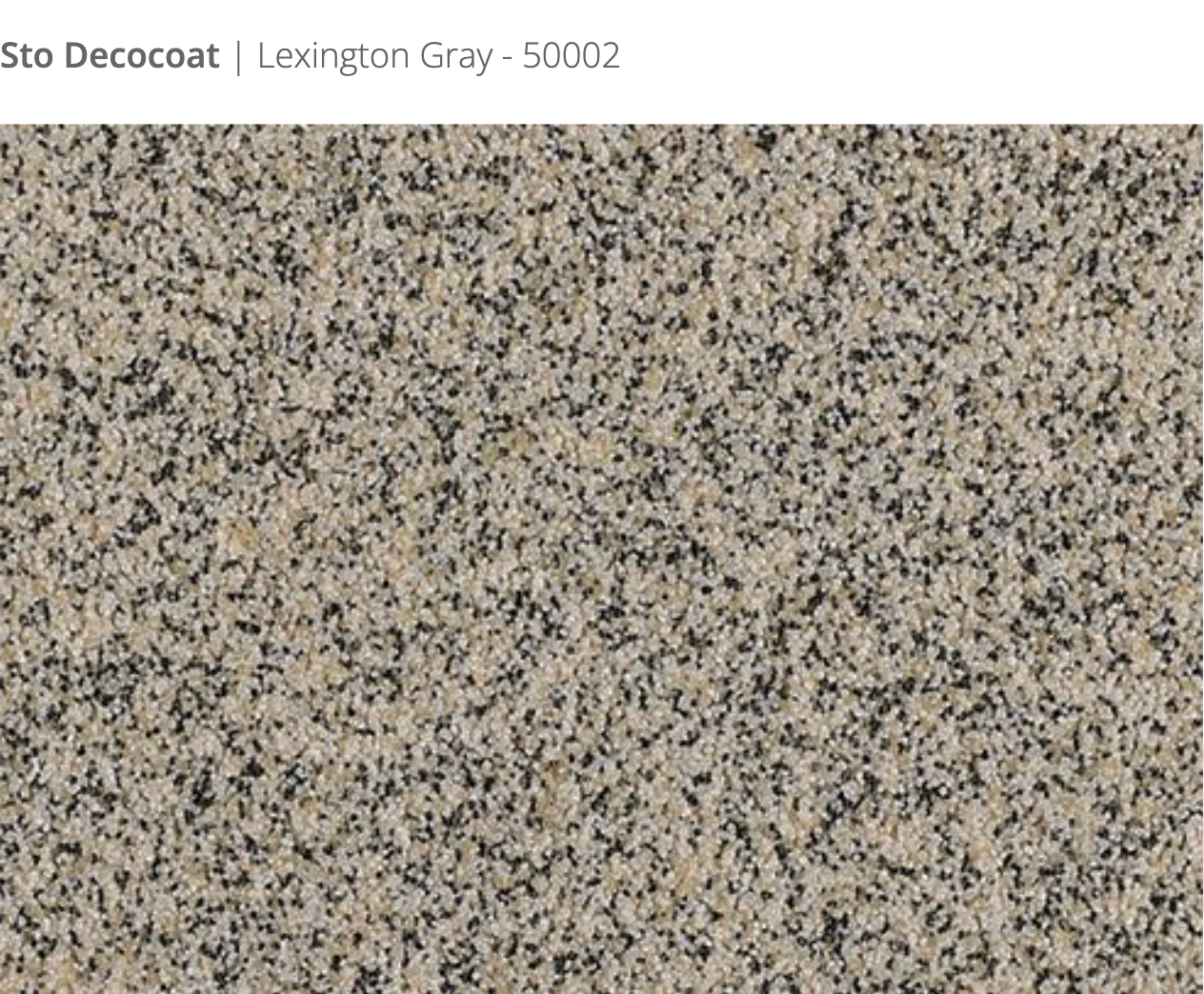 Sto Decocoat exterior finish Lexington Gray close-up showing textured finish, colour code 50002