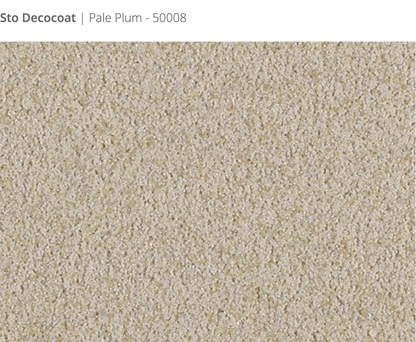 Sto Decocoat exterior finish Pale Plum close-up showing textured finish, colour code 50008
