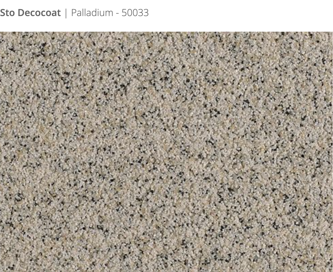 Sto Decocoat exterior finish Palladium close-up showing textured finish, colour code 50033