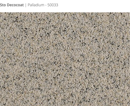 Sto Decocoat exterior finish Palladium close-up showing textured finish, colour code 50033