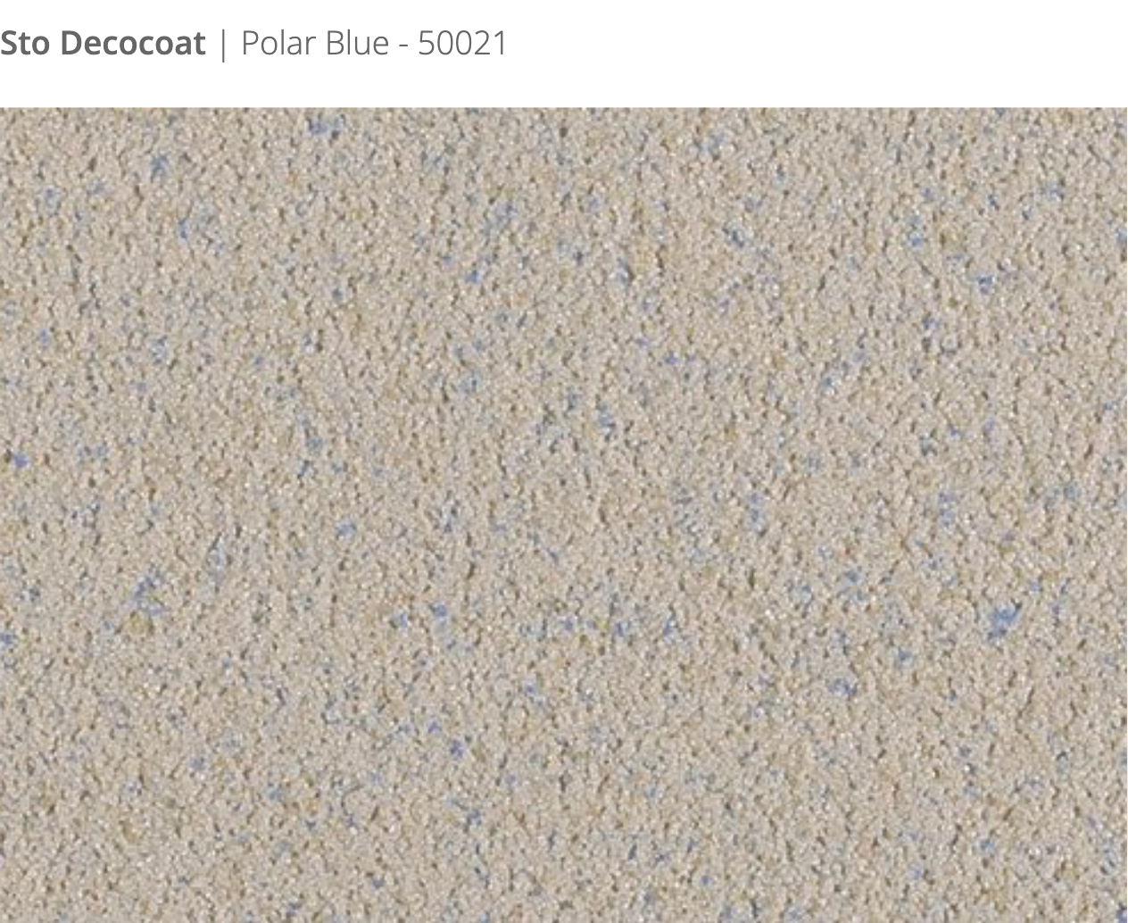 Sto Decocoat exterior finish Polar Blue close-up showing textured finish, colour code 50021