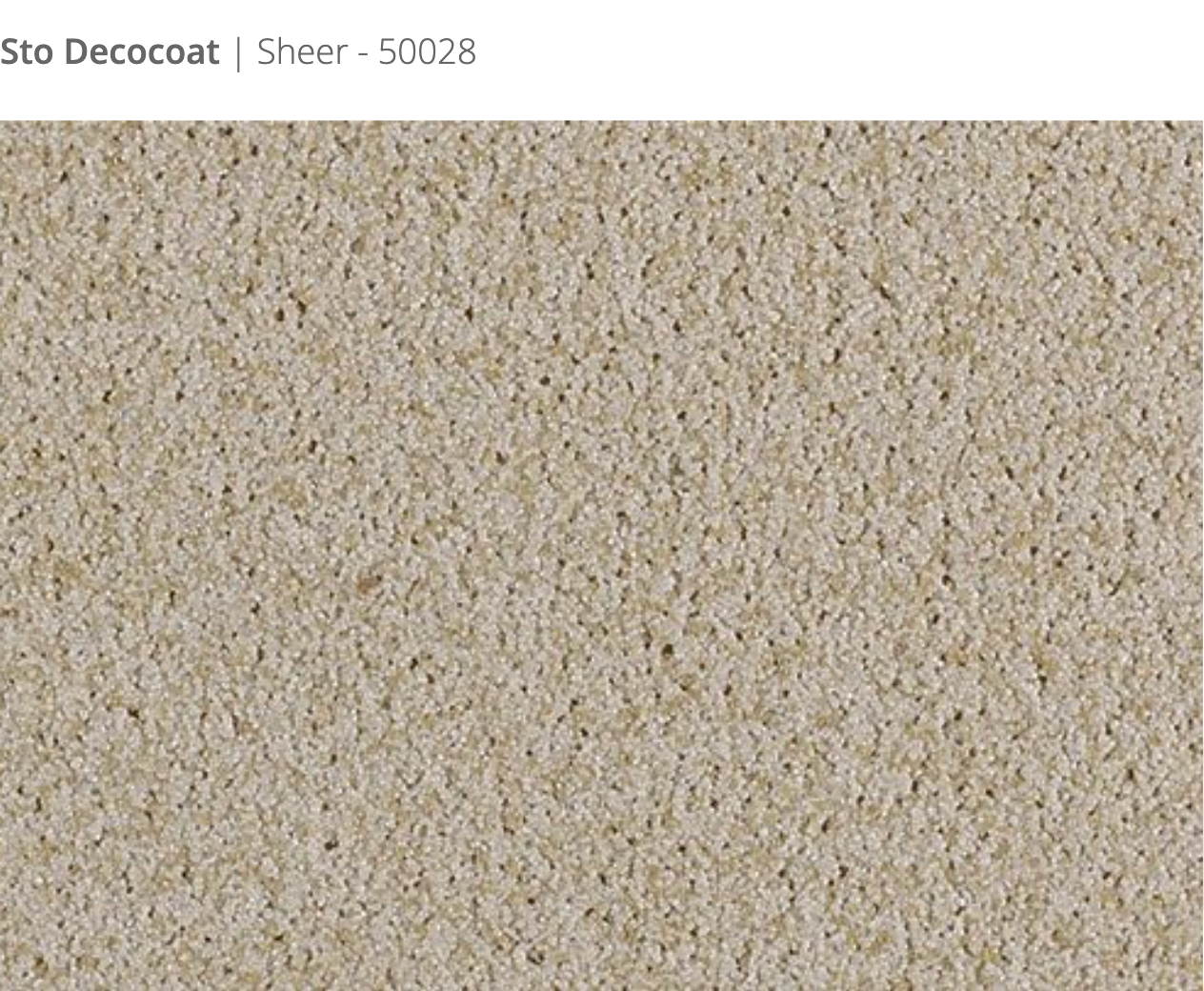 Sto Decocoat exterior finish Sheer close-up showing textured finish, colour code 50028