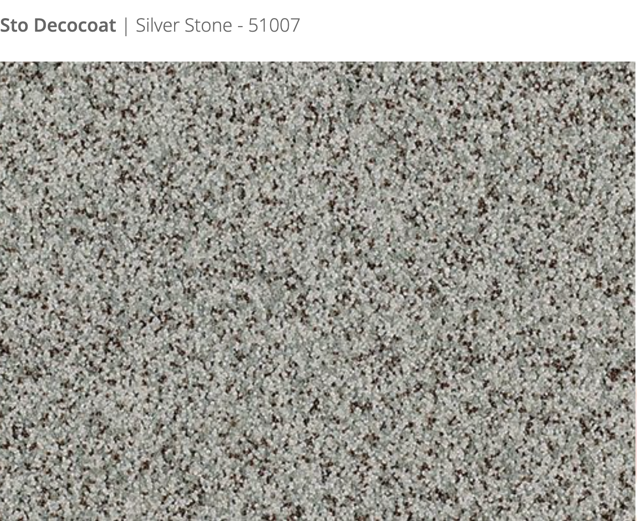 Sto Decocoat exterior finish Silver Stone close-up showing textured finish, colour code 51007