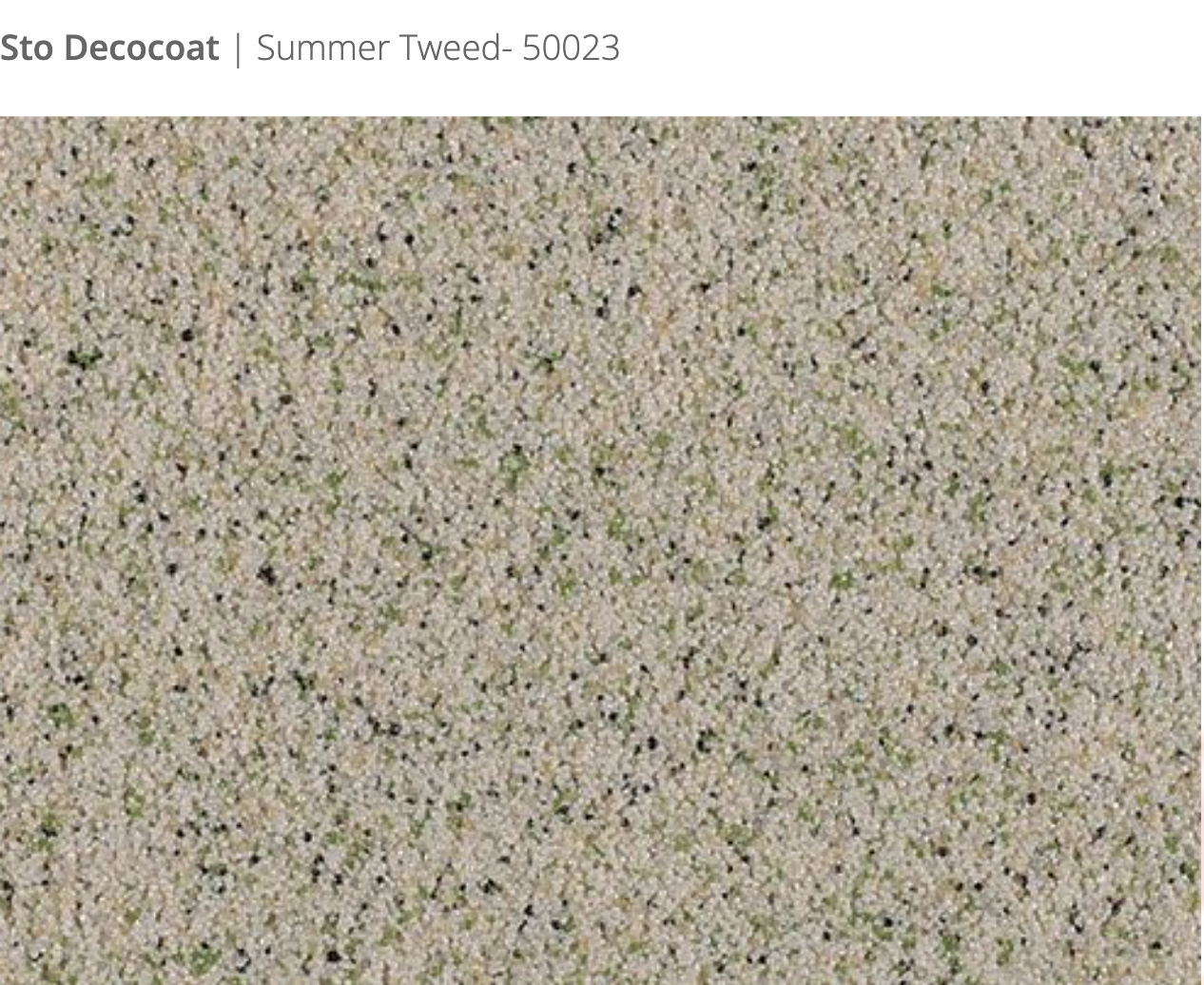 Sto Decocoat exterior finish Summer Tweed close-up showing textured finish, colour code 50023