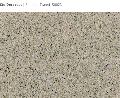 Sto Decocoat exterior finish Summer Tweed close-up showing textured finish, colour code 50023