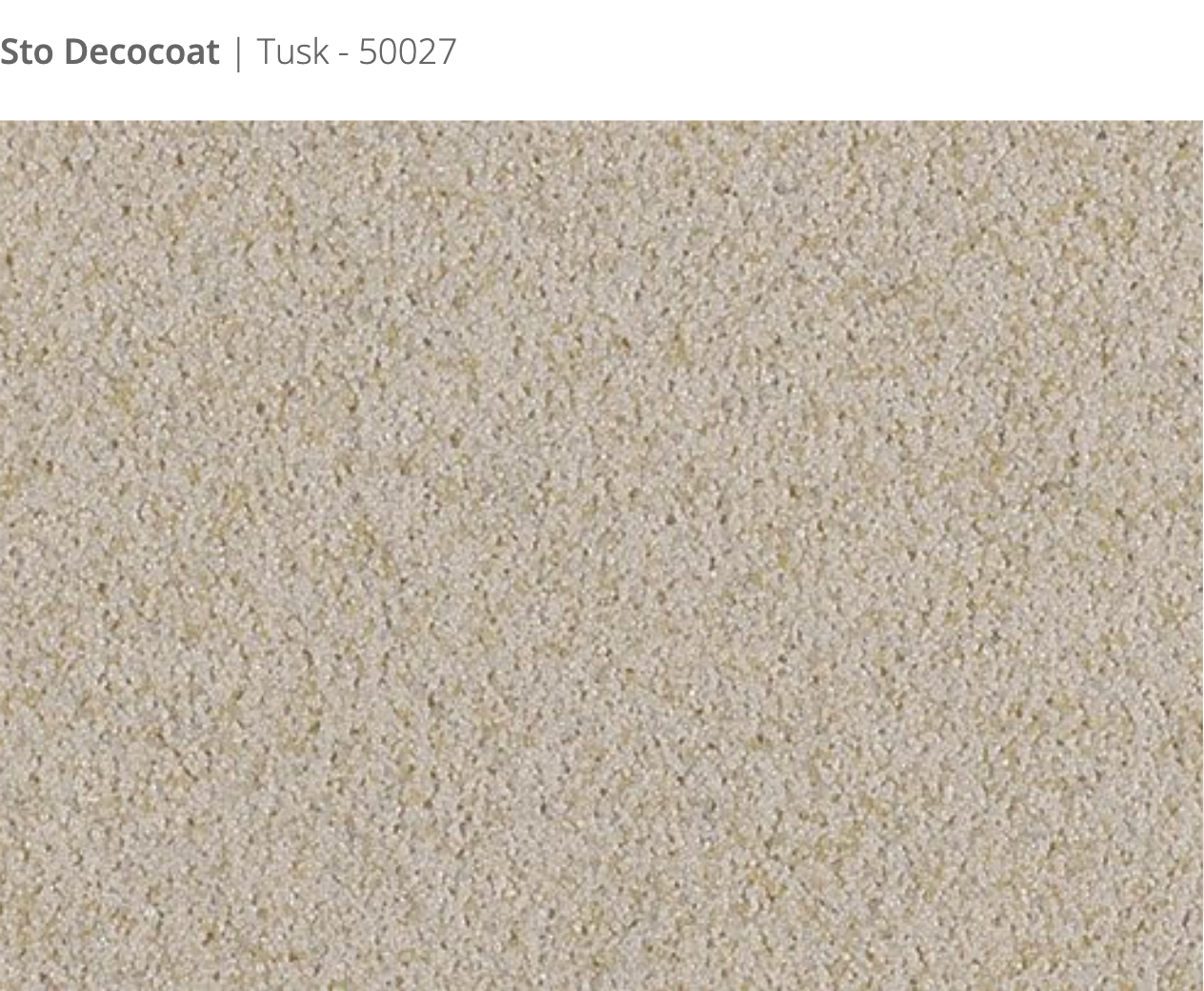 Sto Decocoat exterior finish Tusk close-up showing textured finish, colour code 50027