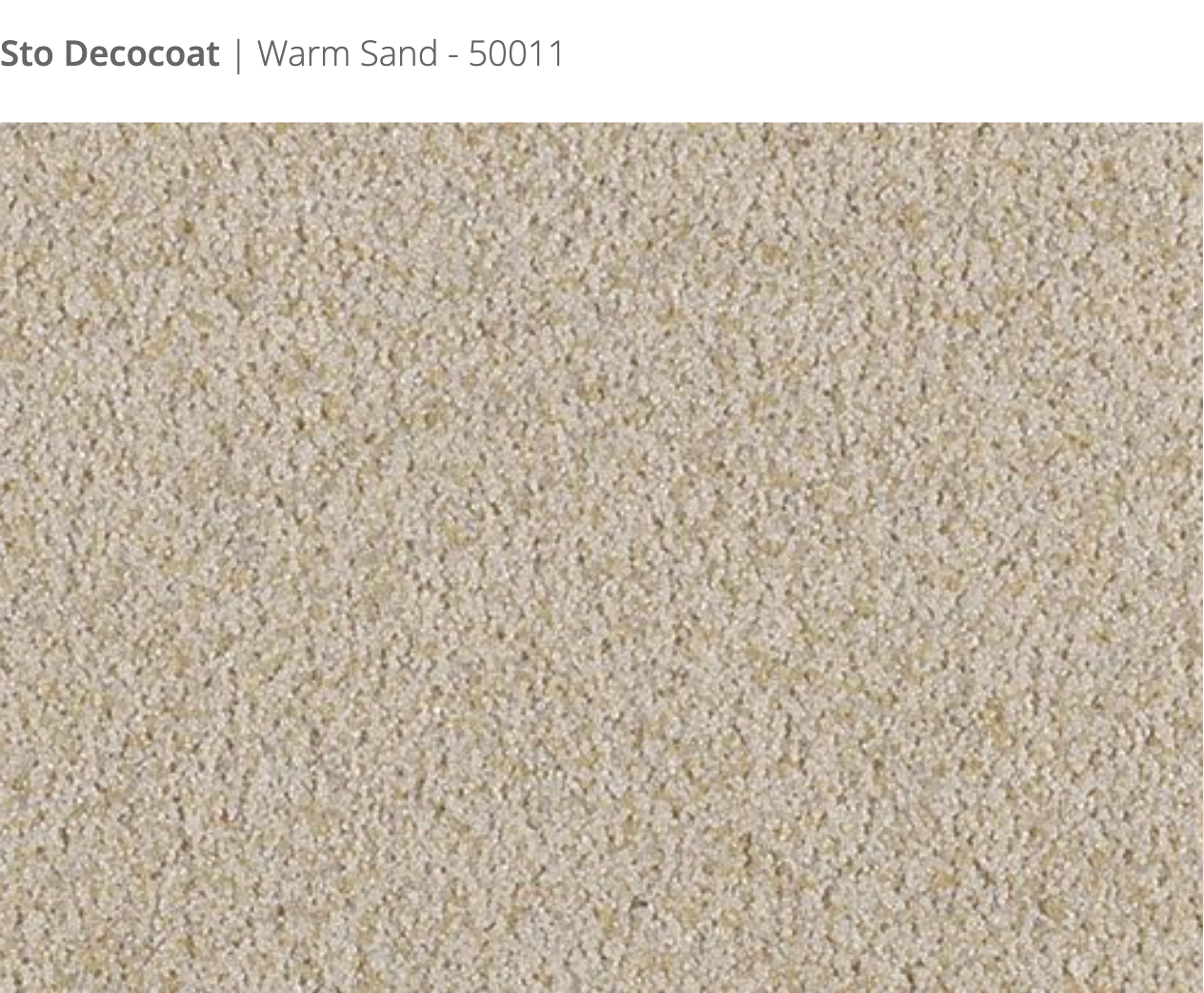 Sto Decocoat exterior finish Warm Sand close-up showing textured finish, colour code 50011