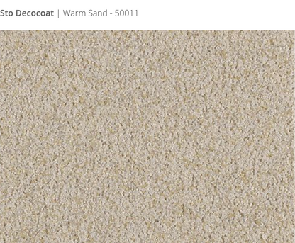 Sto Decocoat exterior finish Warm Sand close-up showing textured finish, colour code 50011