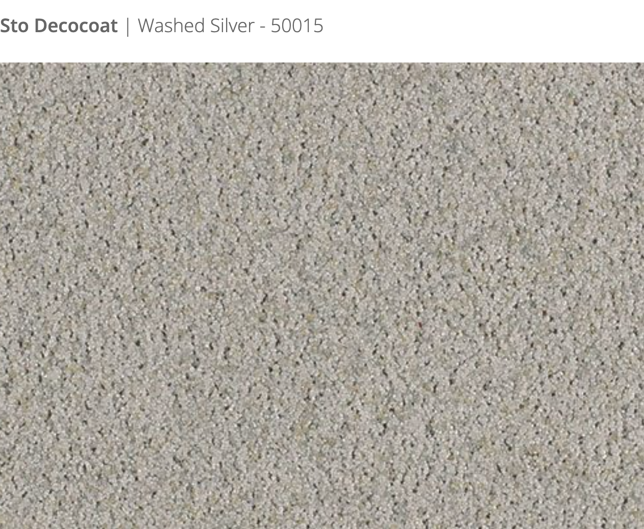 Sto Decocoat exterior finish Washed Silver close-up showing textured finish, colour code 50015