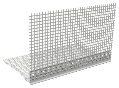 Close up of Sto drip edge mesh corner bead showing detailed construction and product features