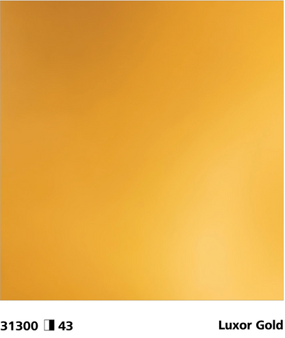 StoColor Metallic Topcoat close-up showing Luxor Gold colour, code 31300, with reflective stucco finish